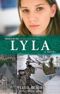 Lyla teen girl on top images of earthquake damage