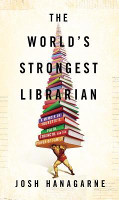 The world's strongest librarian weightlifter/strongman holding up growing pile of books