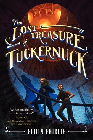 The lost treasure of Tuckernuck girl and boy climbing spiral staircase above bright orange lights